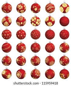 Set of Christmas (New Year) balls. Vector illustration.