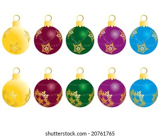 Set of Christmas (New Year) balls for design use. Vector illustration.