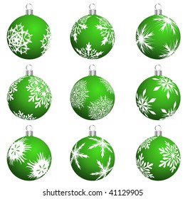 Set of Christmas (New Year) balls for design use. Vector illustration.