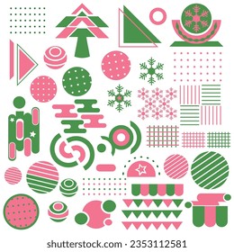 Set of Christmas and New Year decorations