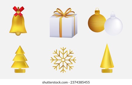 set of Christmas and New Year decorations. design elements for greeting cards