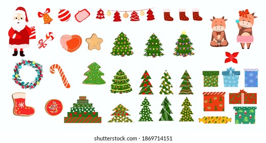 Set of Christmas and new year design elements