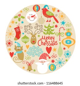 Set of Christmas and New Year elements