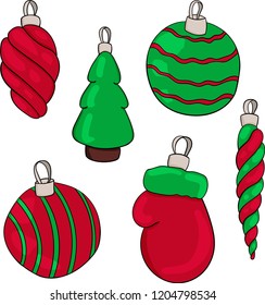Set of Christmas and New Year elements. Vector illustration.