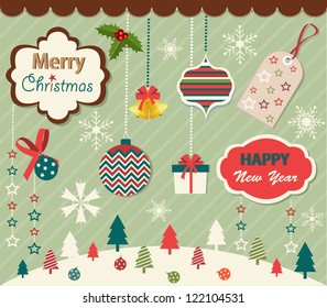 Set of Christmas and New Year elements