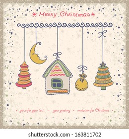 Set Christmas and New Year elements. Christmas decorations.  It can be used for a Christmas design.