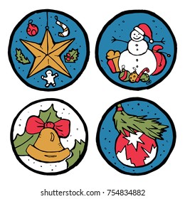Set of Christmas and New Year emblems. 