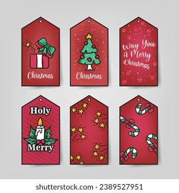 Set of Christmas and New Year gift tags