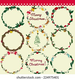 Set of Christmas and New Year graphic elements. holiday symbols. Christmas garlands set. vector illustration.