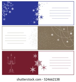 Set of Christmas and New Year greeting cards.