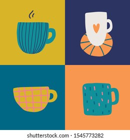 Set of Christmas and New Year hand drawing elements. Winter holiday design. Hand draw vector collection of Christmas winter symbols.