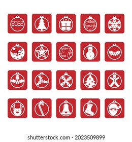 set of Christmas and New Year icons for design and decoration. Flat design.