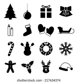 Set Of Christmas And New Year Icons