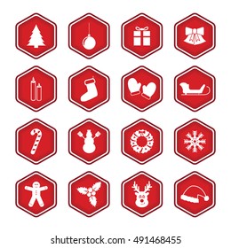 Set Of Christmas And New Year Icons