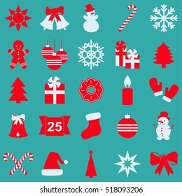 Set of Christmas and New Year icons