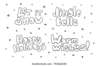 Set of Christmas and New Year lettering