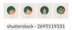 Set of Christmas and New Year modern design cards. Vector illustrations for holiday greeting card, posters, covers, website and social media banner, marketing.