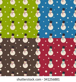 Set of Christmas and New year seamless patterns. Vector EPS8 illustration. 