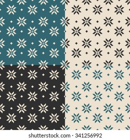 Set of Christmas and New year seamless patterns. Vector EPS8 illustration. 