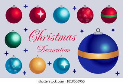 Weihnachten und Weihnachten 
Bällchen im neuen Jahr. Bearbeitbare Vektorgrafik