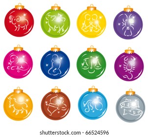 Set of Christmas and New Year's balls