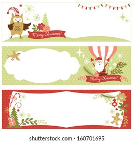set of Christmas and New Year's banners