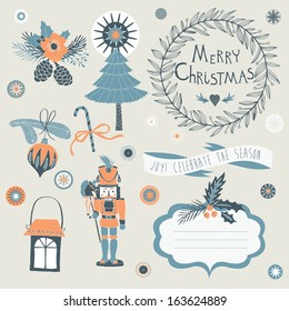 Set of Christmas and New Year's graphic elements