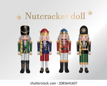 set of christmas nutcracker toy soldier traditional figurine.