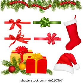 Set of Christmas objects. Vector.