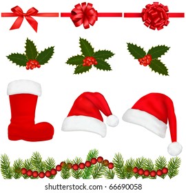 Set of Christmas objects. Vector.