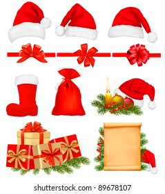 Set of Christmas objects. Vector.