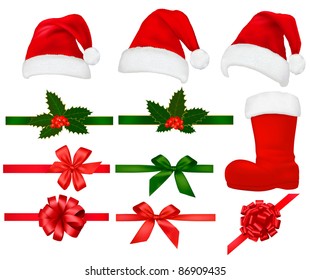 Set of Christmas objects. Vector illustration.