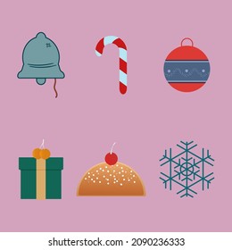 Set of Christmas Ornaments icon v1