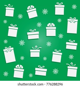 Set of Christmas parcel package icons in decorative wrapping paper with bows and ribbons vector isolated.Flat style vector illustration .