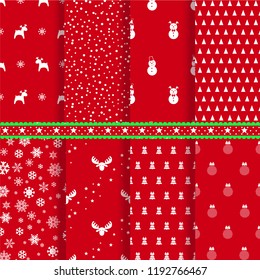  Set christmas pattern,christmas icons, christmas-tree decorations, pattern for greeting cards, flat vector illustration