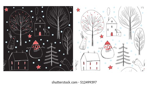 Set of Christmas patterns