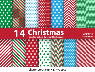 Set of Christmas patterns and seamless background.Illustration eps10