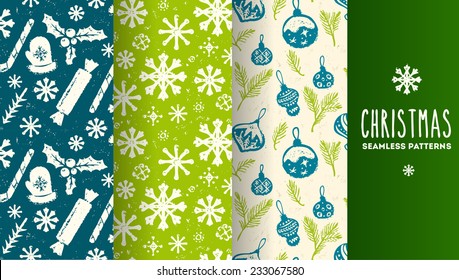 Set of christmas patterns. vector