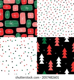 Set of Christmas patterns. vector texture. fashionable print for textiles and packaging.