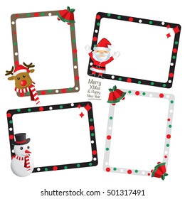 Set Of Christmas Photo  Frame Design