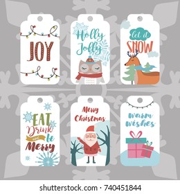 Set of christmas planner and stickers for creating holiday mood. Vector illustration