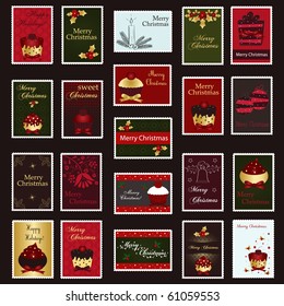 set of Christmas postage stamps