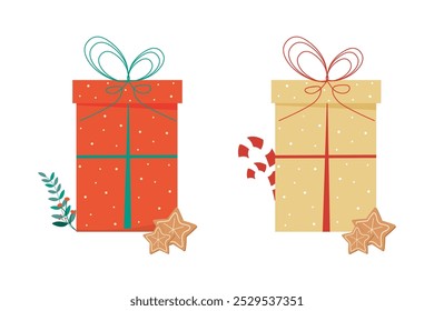 set of Christmas presents vector illustration