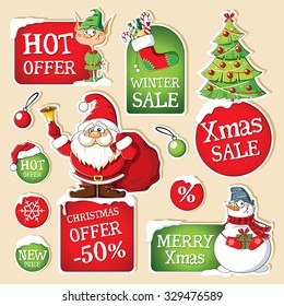 Set of Christmas price tags 