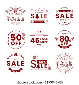 Conjunto de vectores de promoción de Navidad