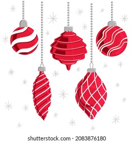 conjunto de bailes rojos navideños al estilo doodle