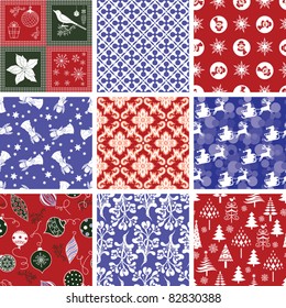 Set of Christmas Repeating Patterns