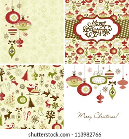 Set of Christmas Retro backgrounds