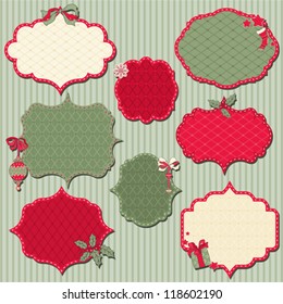 Set of Christmas retro labels with an empty seat for your text
