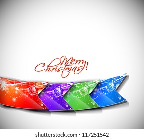 set of Christmas ribbon design, vector